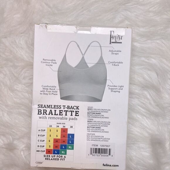 Felina Lingerie Two-Pack Seamless T-back Bralettes - Picture 4 of 8